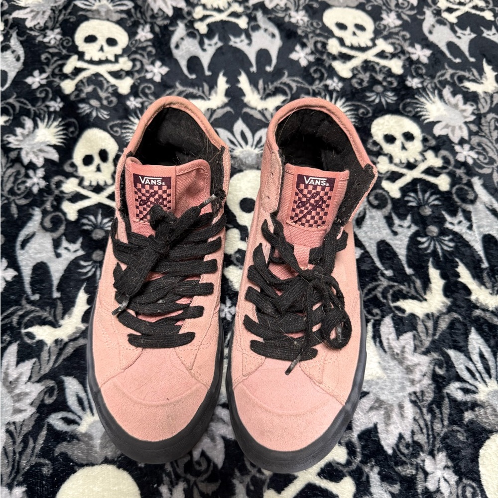 Vans Dusty Pink Canvas Shoes with Black Accents